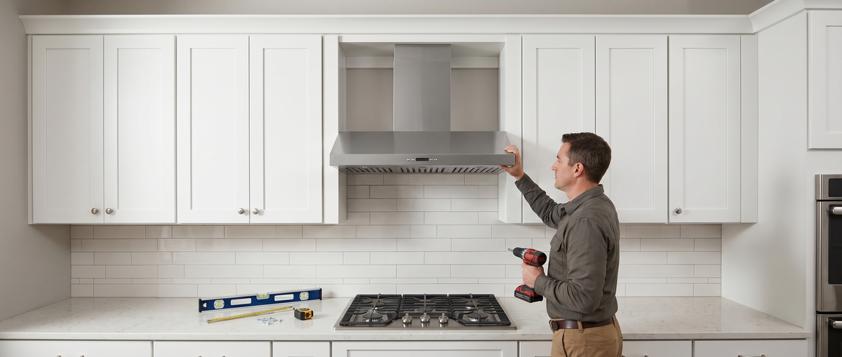 Install a 30" Range Hood in a 36" Cabinet Gap