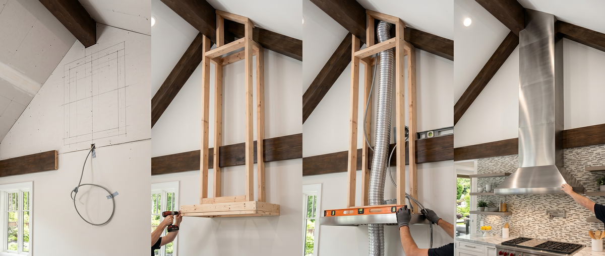 How to Mount Slanted Ceiling Range Hood?