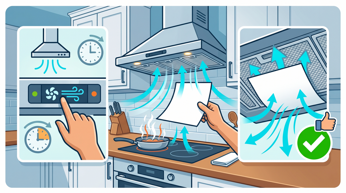 How to do a paper test for your range hood suction?