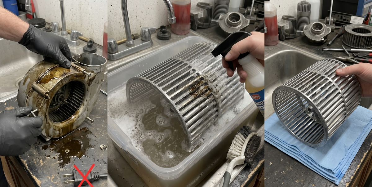 How to remove oil from the blower?
