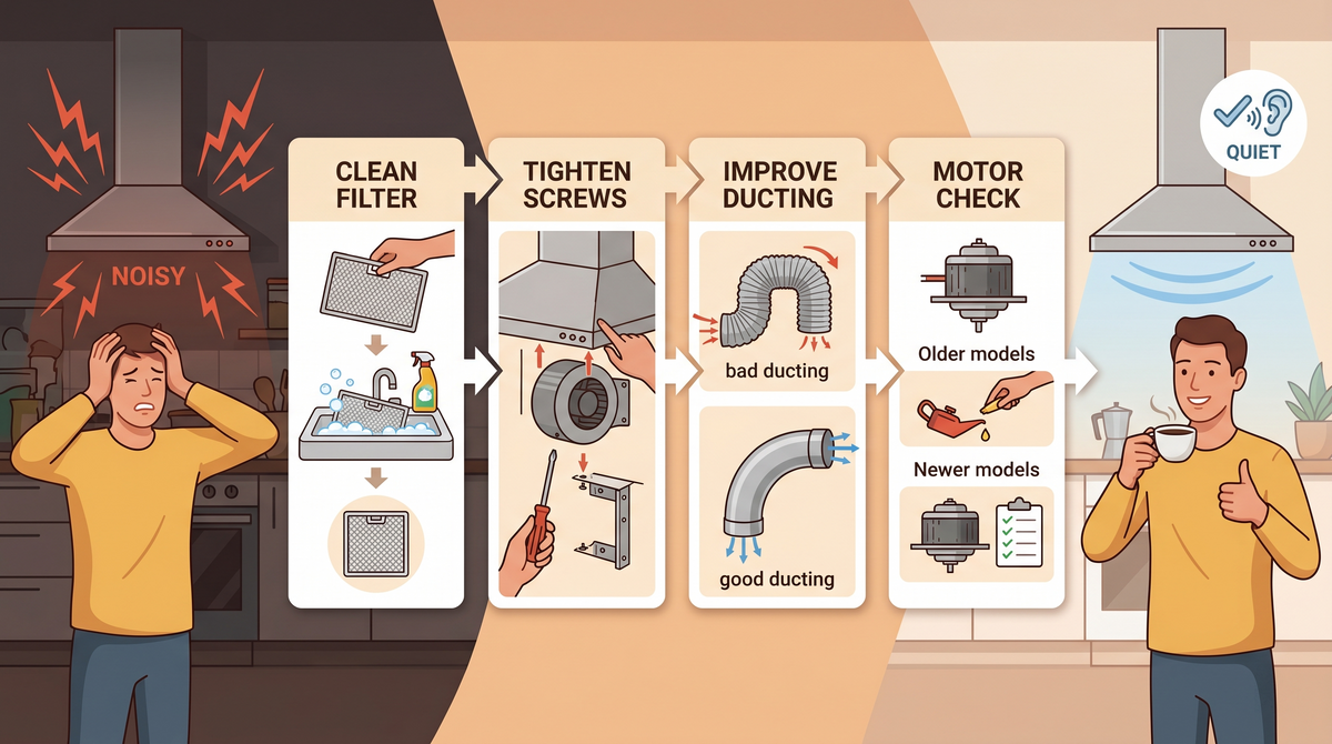 How to solve the problem of a noisy range hood?