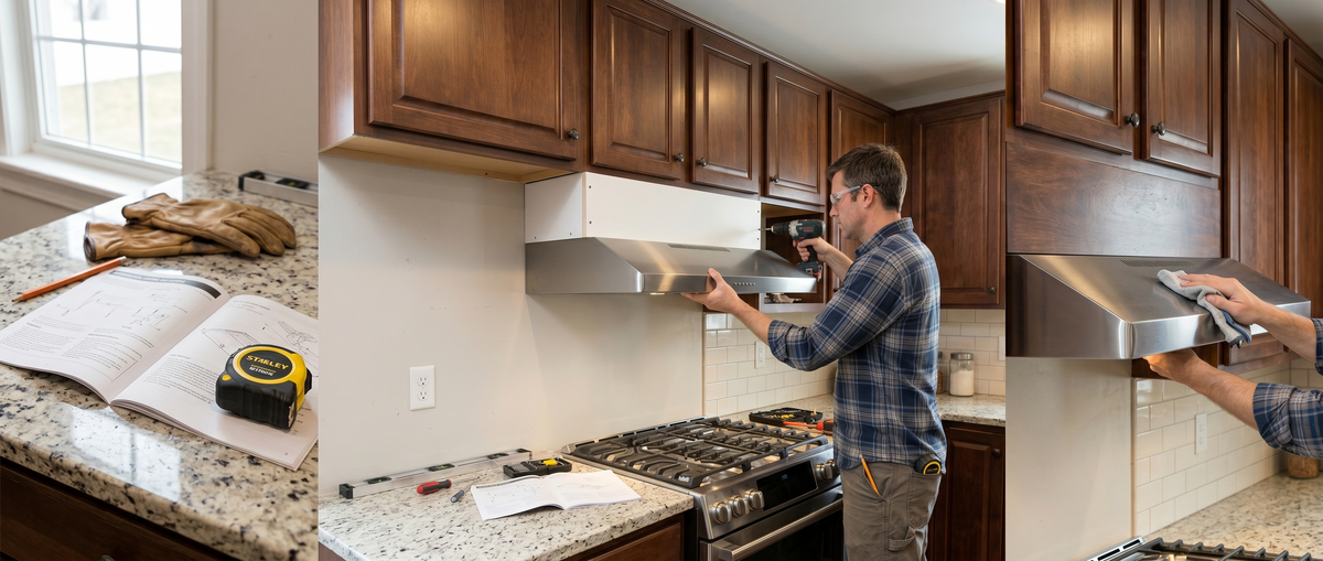 Installing Range Hood Under High Cabinets
