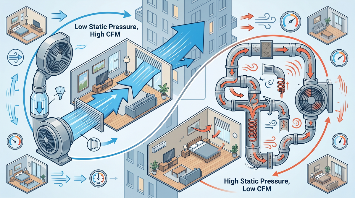 Static Pressure vs. CFM: A Guide for Apartments