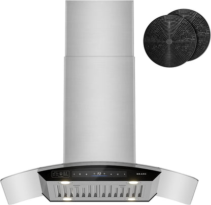 BRANO Island Range Hood Ducted/Ductless Convertible (SL22S-V36)