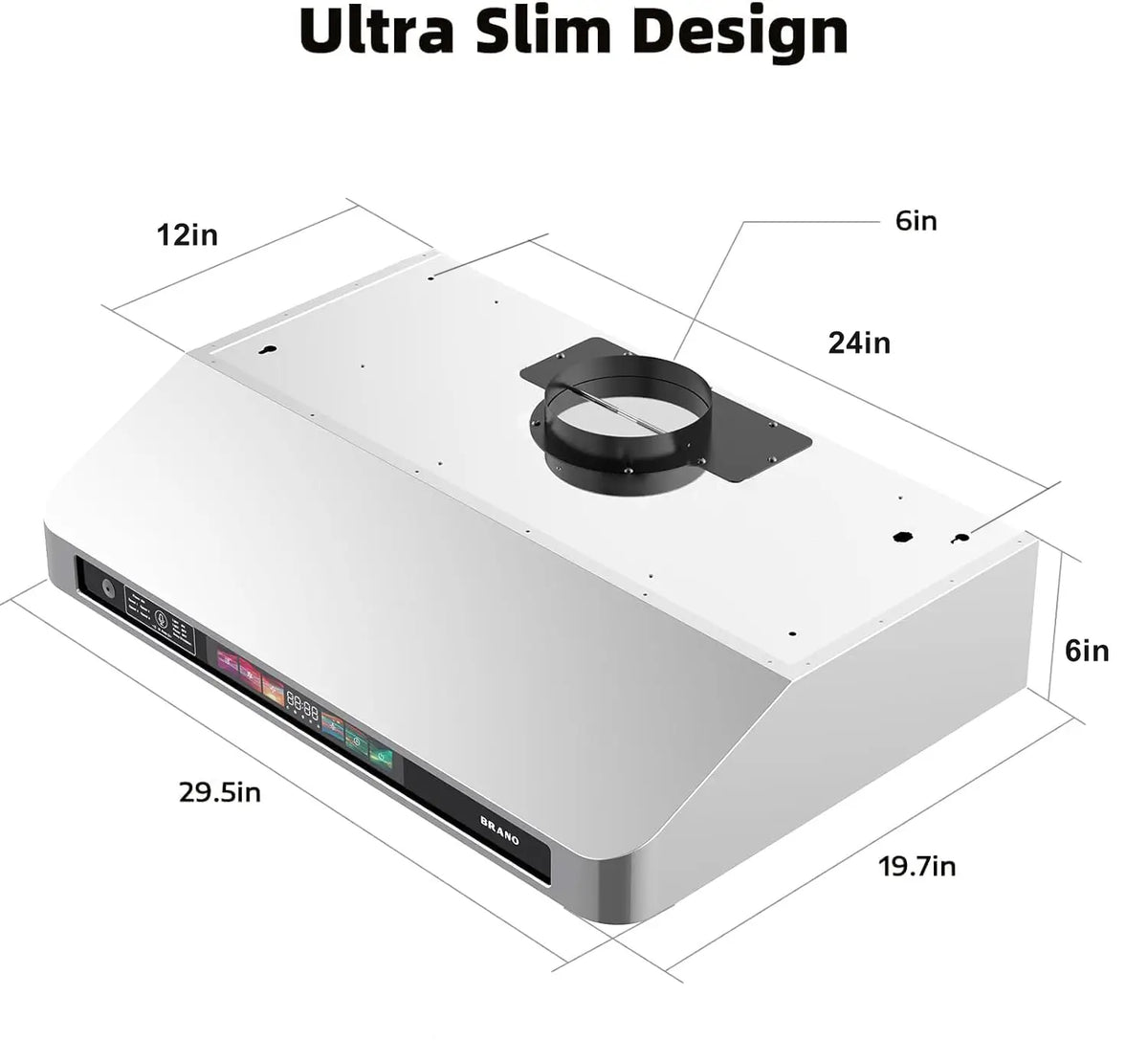 30 Inch Ducted High CFM Under Cabinet Range Hood (GXEA-197C-30) - Brano