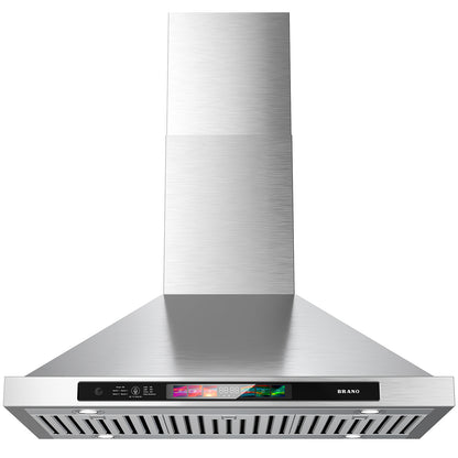 BRANO 30 inch Stainless Steel Range Hood with LED Light-(TW03S-30)