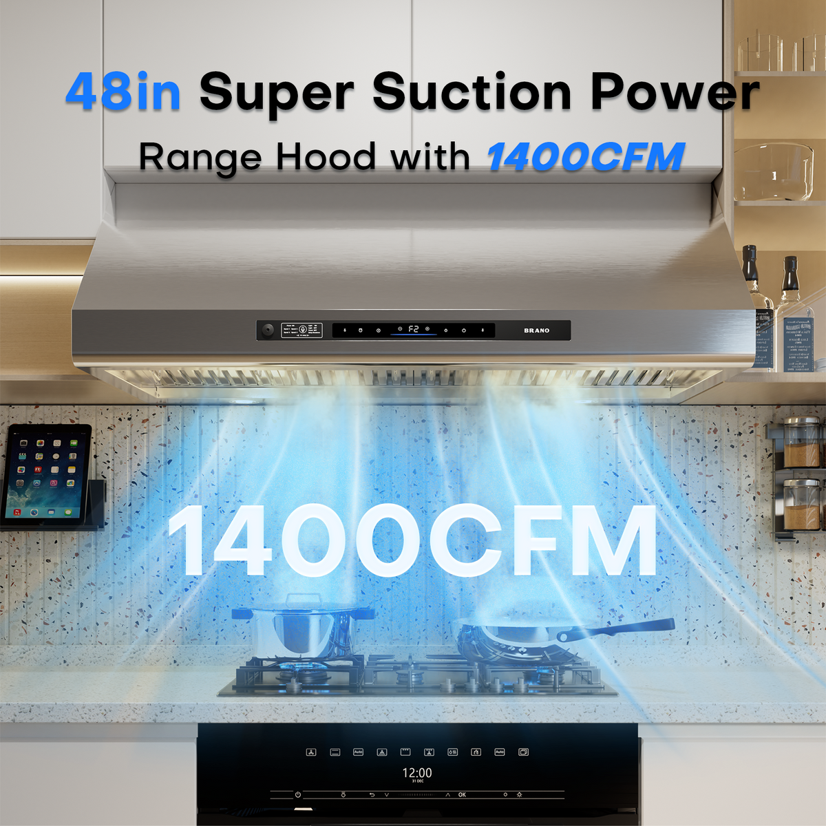 48 Inch DC Motor Outdoor Kitchen Range Hood