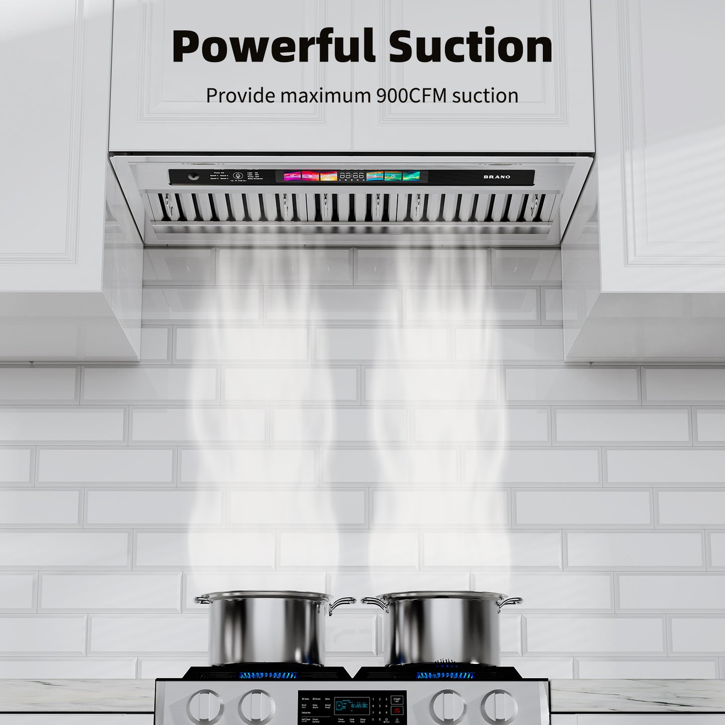 BRANO Smart Built-in Range Hood with Ductless Ventilation System (BU09B-V30/36)