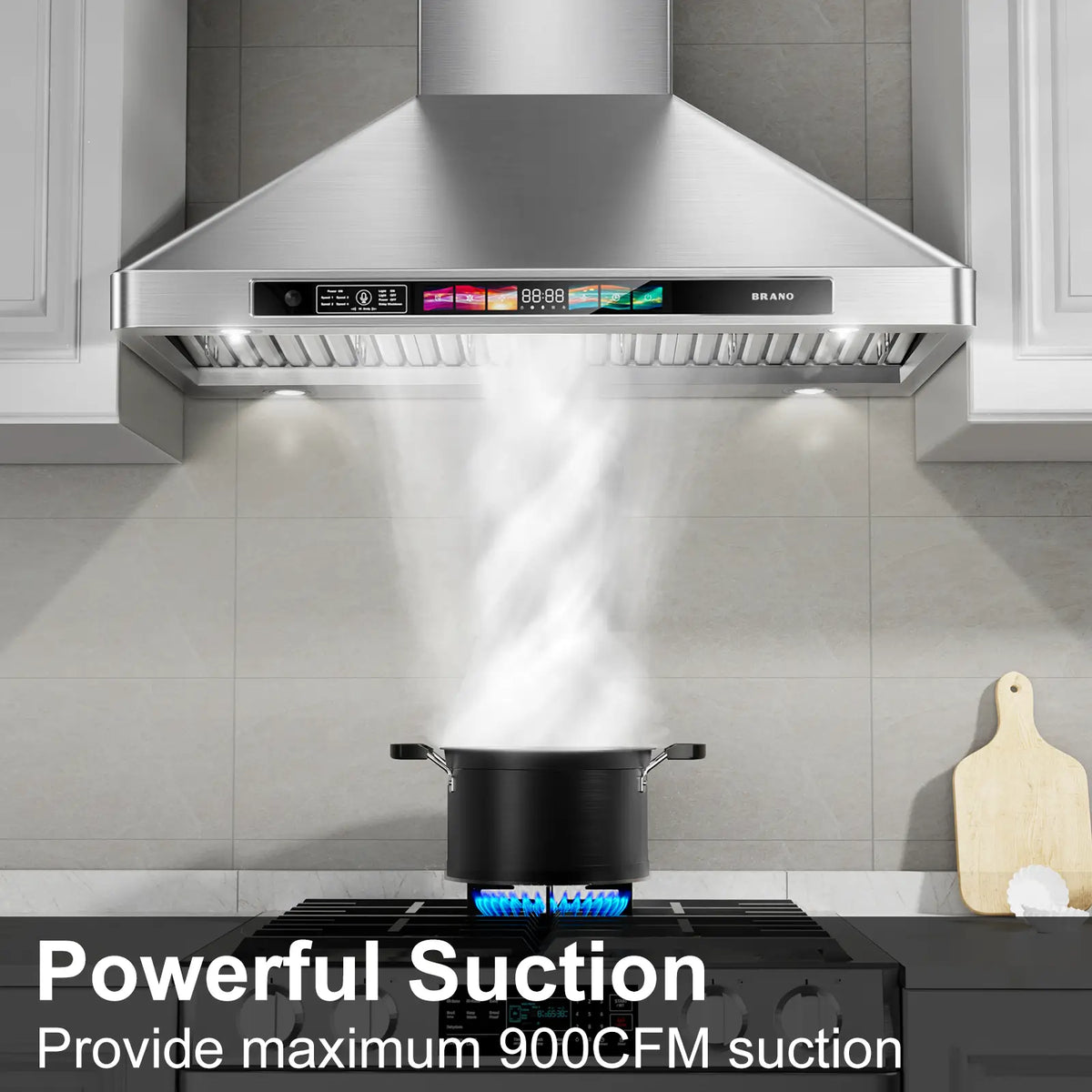 30 Inch Ductless Wall Mount Range Hood With Smart Control (TSR07B-V30) - Brano