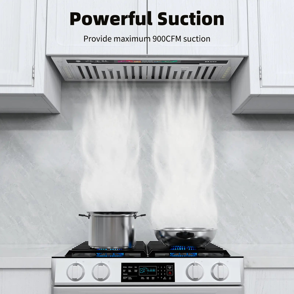 36 Inch Recessed Stove Range Hood With 900CFM (QRED-115C-36) - Brano