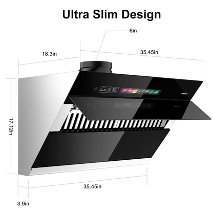 BRANO Side Suction Ventilation Under Cabinet Smart Kitchen Hood (GXEA-T05-36)