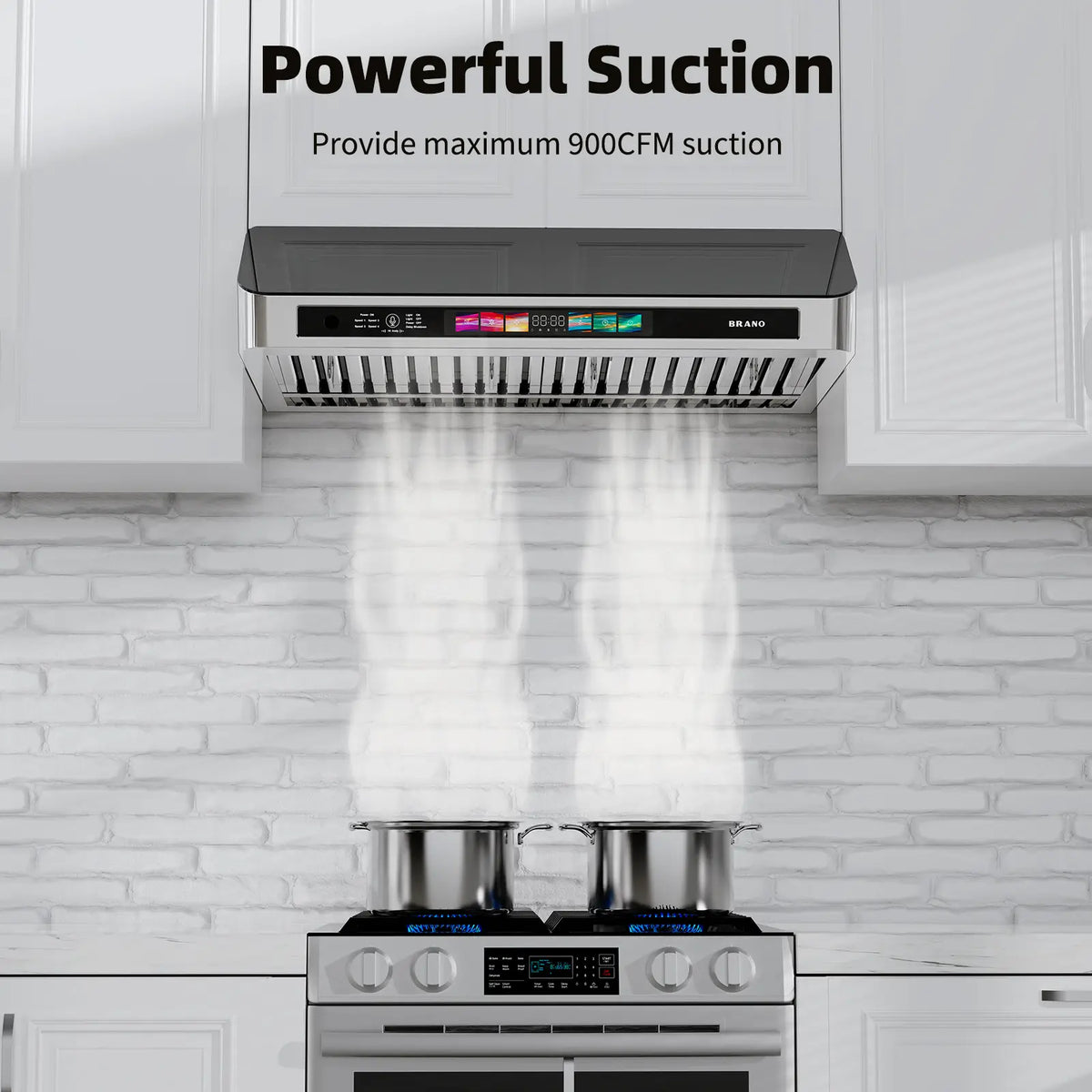 36 Inch Ducted Cabinet Range Hood With Stainless Steel (UCR19B-V36) - Brano