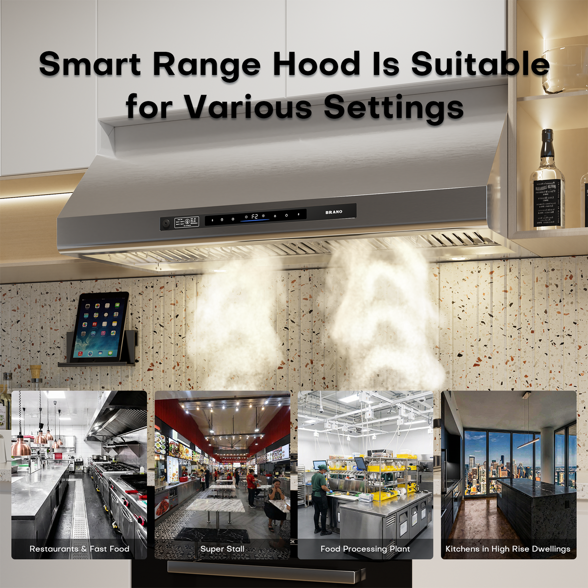 48 Inch DC Motor Outdoor Kitchen Range Hood