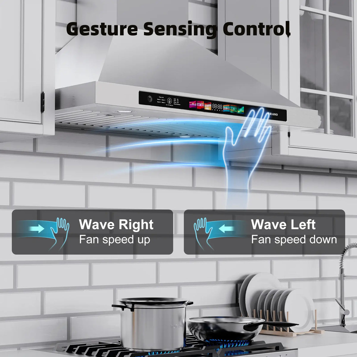 30 Inch Convertible Wall Mounted Stove Hood (TW03S-V30) - Brano