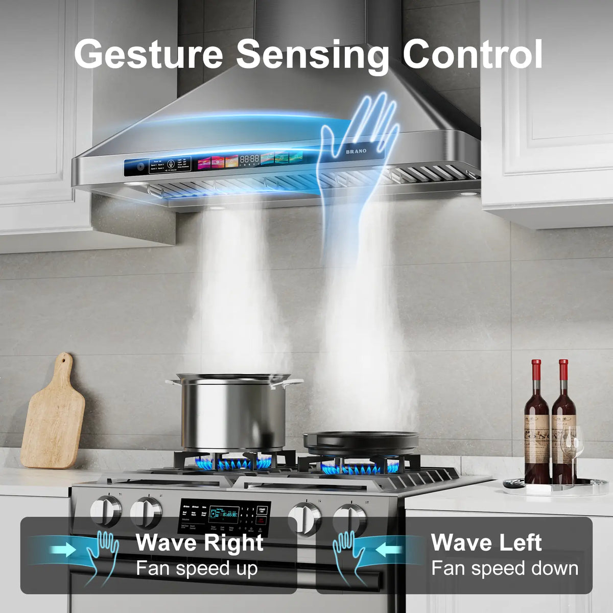 30 Inch Ductless Wall Mount Range Hood With Smart Control (TSR07B-V30) - Brano