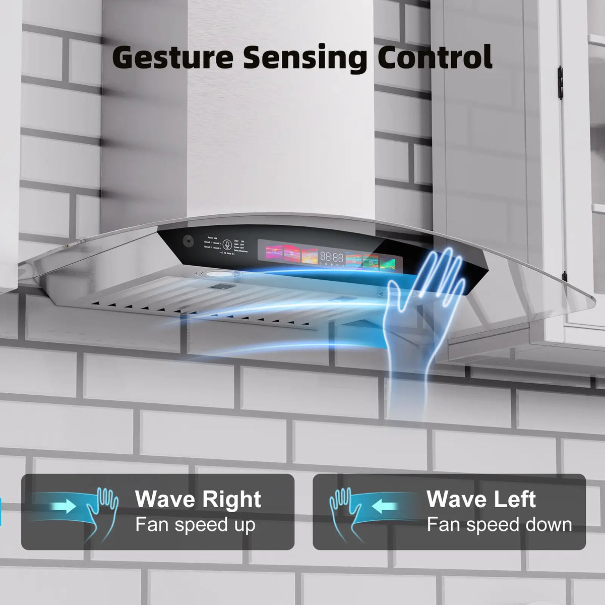 36 Inch Ducted Wall Mount Hood Fan With Powerful Suction (GS01S-V36) - Brano