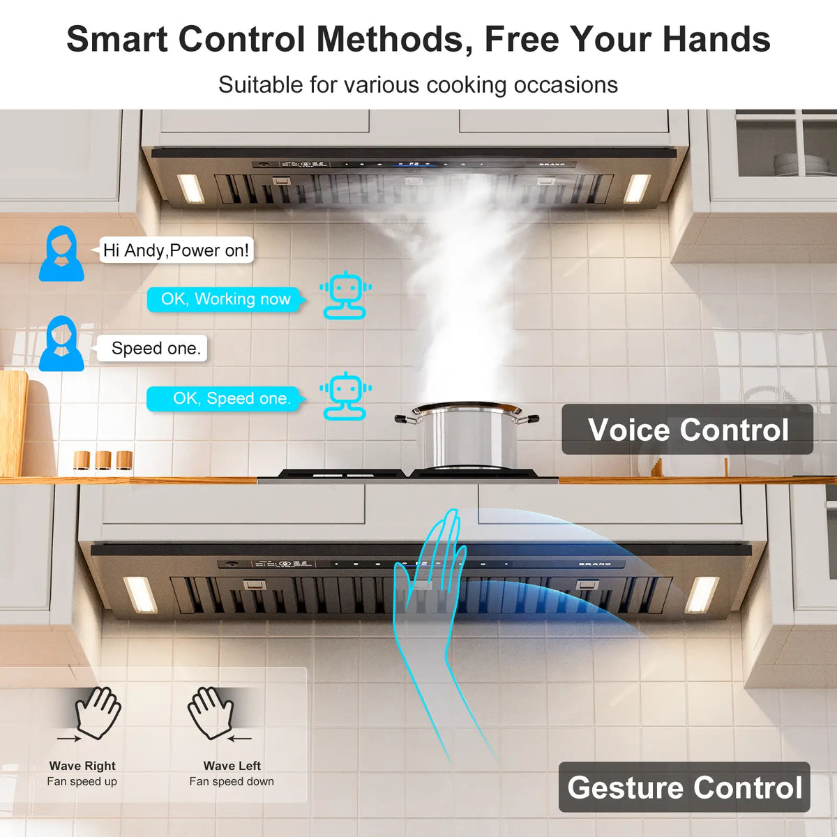 36 Inch Recirculating Stainless Steel Built In Range Hoods (QRED-115C-36-B) - Brano