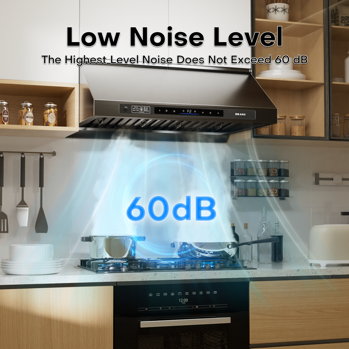 Titanium Plating DC Motor Under Cabinet Range Hood - UCE16-B