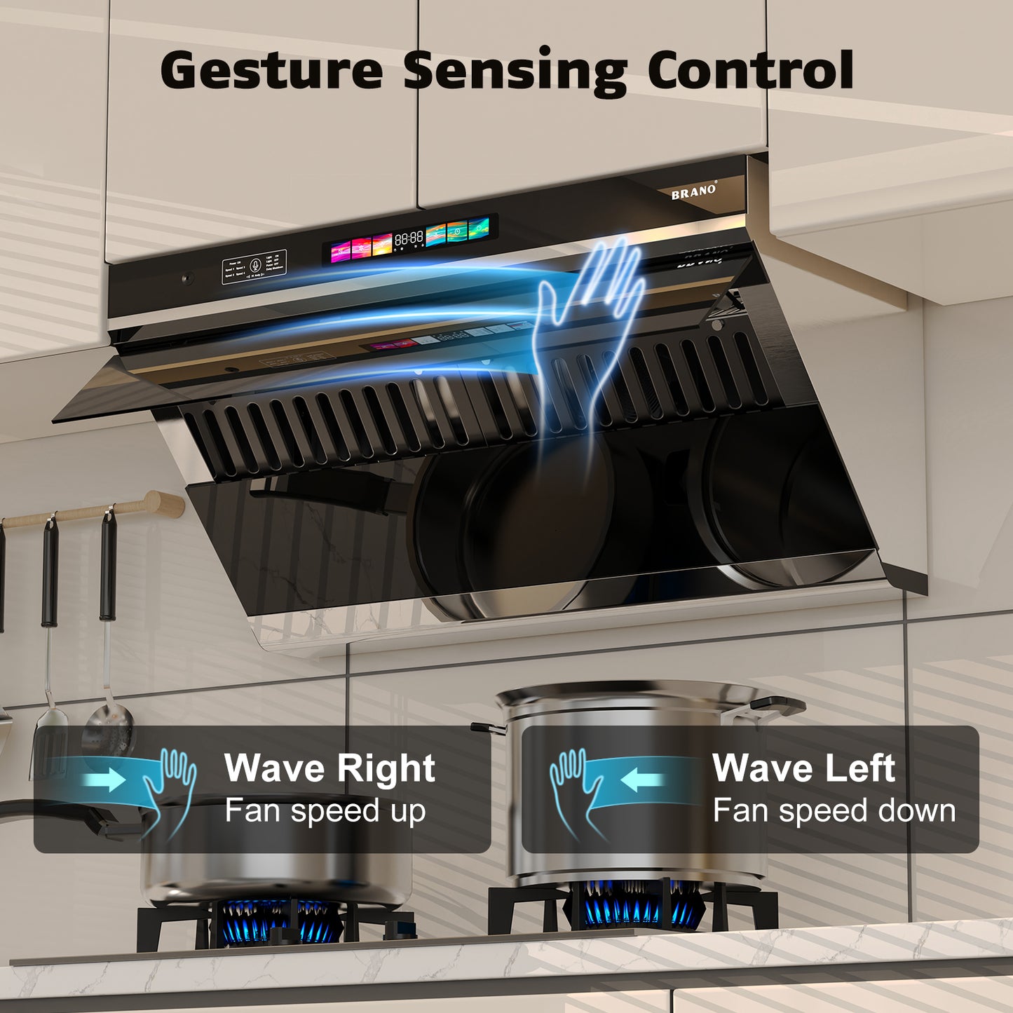 BRANO Smart Side Suction Under Cabinet Kitchen Hood Cooking (GXEA-T06-30)
