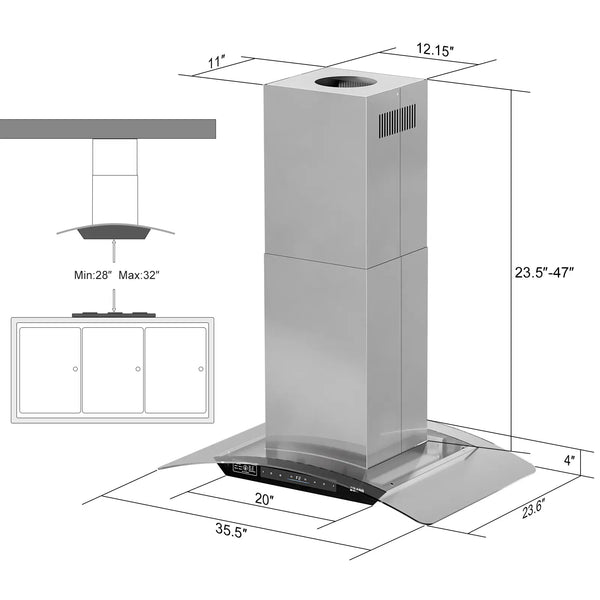 Voice Control Island Exhaust Hood – Brano