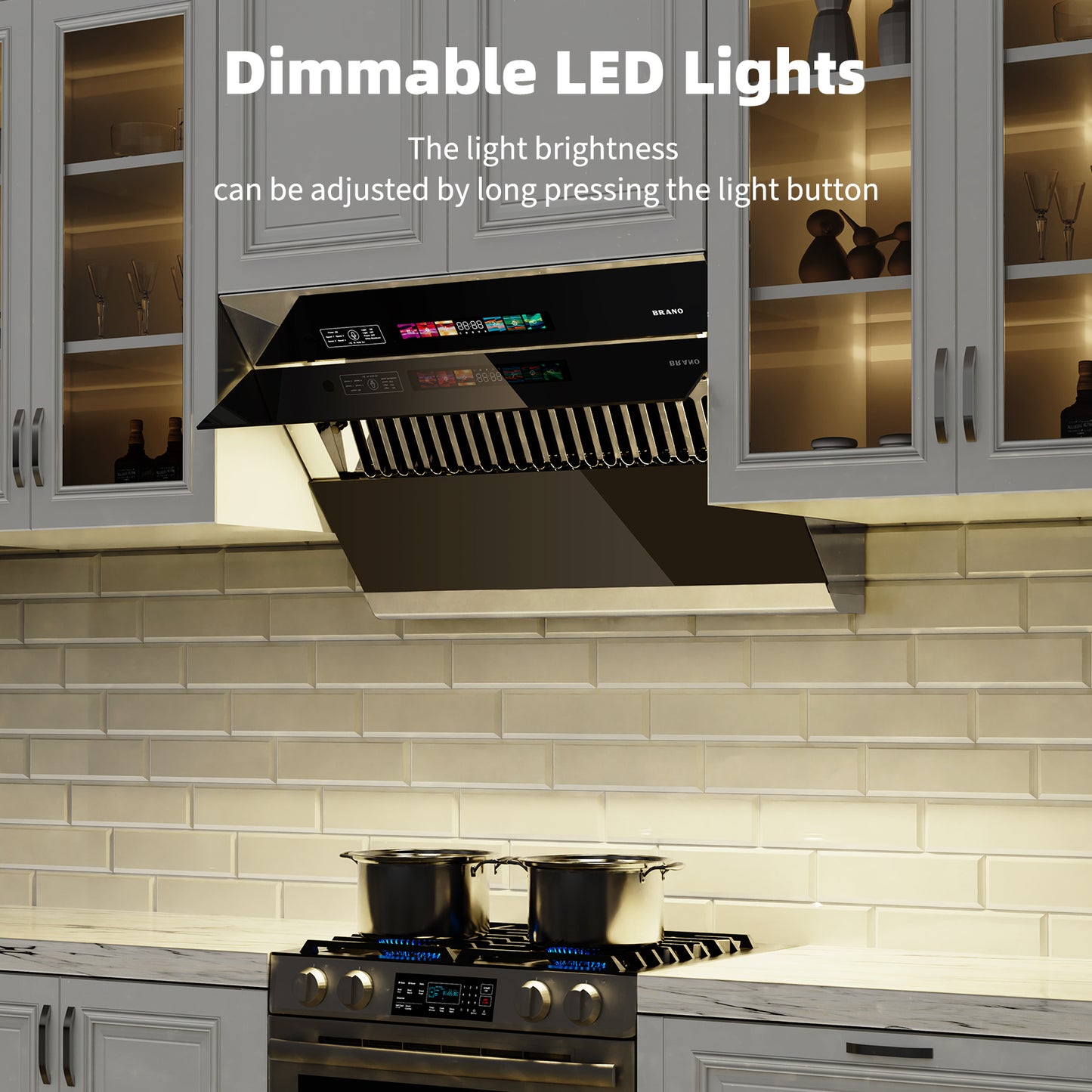 BRANO Side Suction Ventilation Under Cabinet Smart Kitchen Hood (GXEA-T05-36)