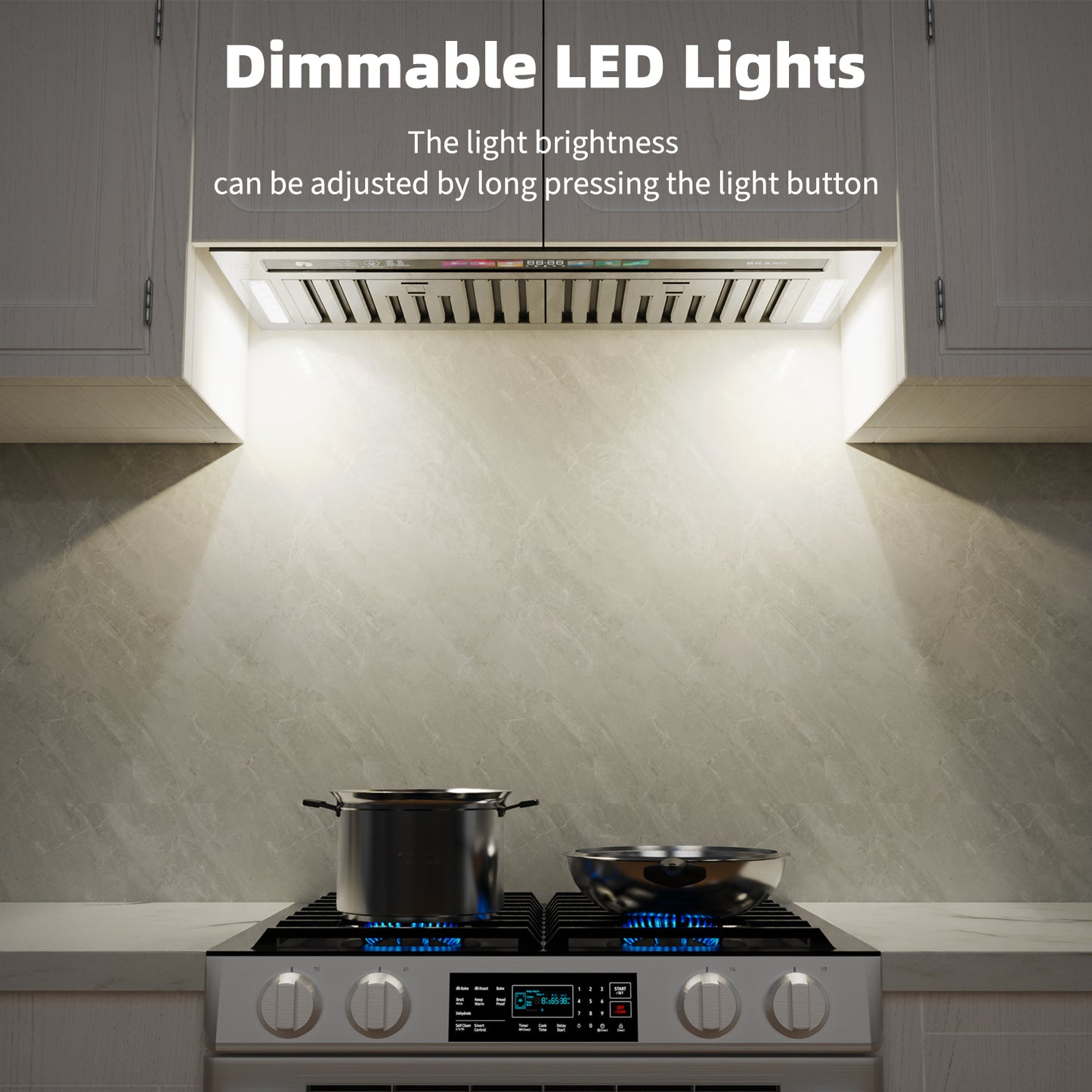 BRANO Ductless Built-in Range Hood Ventilation with Smart Controls (QRED-115C-30/36)