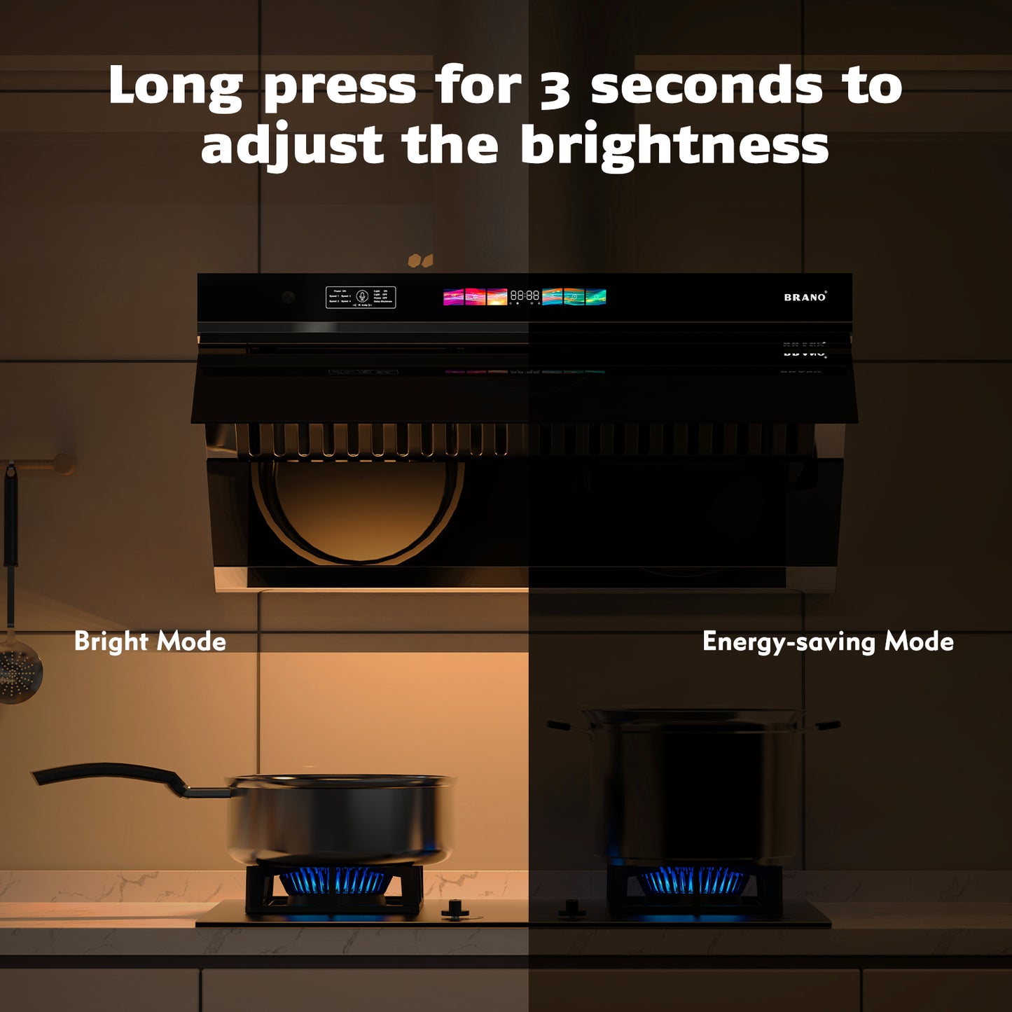 BRANO Smart Side Suction Under Cabinet Kitchen Hood Cooking (GXEA-T06-30)