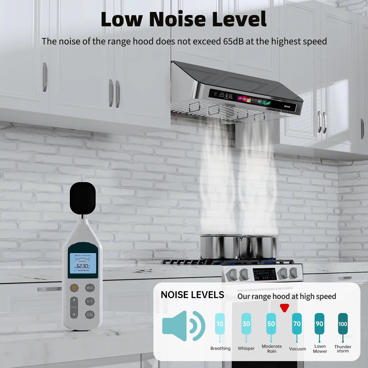 36 Inch Ducted Cabinet Range Hood With Stainless Steel (UCR19B-V36) - Brano
