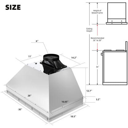 BRANO Smart Built-in Range Hood with Ductless Ventilation System (BU09B-V30/36)